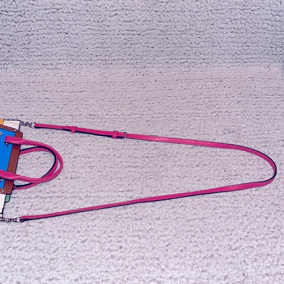 Coach Swagger 21 Rainbow Colorful Color Block Satchel Crossbody Purse Bag - Picture 11 of 16